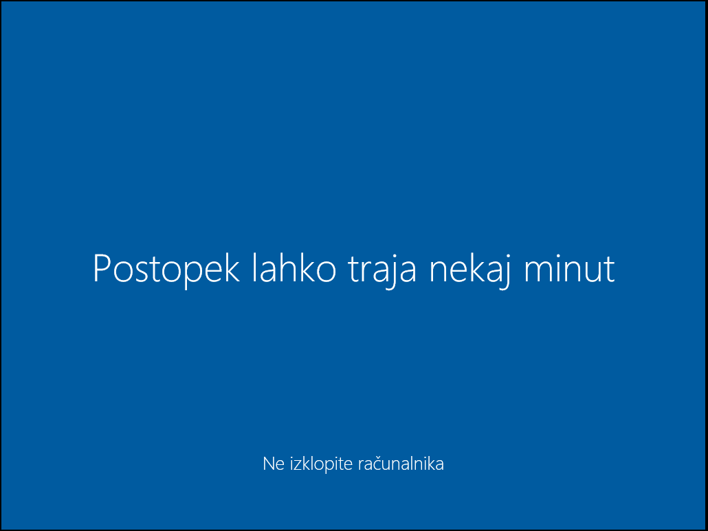 The famous just wait a moment windows 10 screen