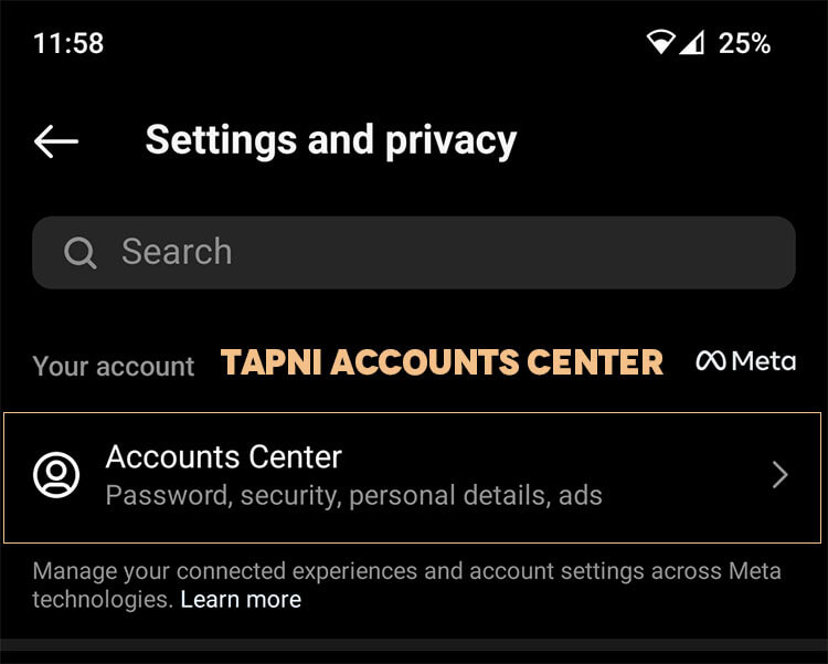 Accounts Center META kjer lahko izbrisete instagram profil Accounts Center META kjer lahko izbrisete instagram profil