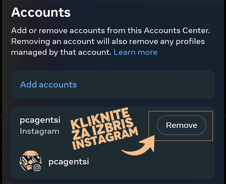 Accounts Control Center kjer lahko izbrišete vaš instagram profil Accounts Control Center kjer lahko izbrišete vaš instagram profil