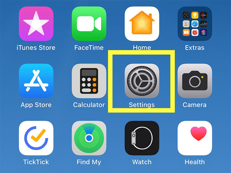 Kliknite na nastavitve na vasem iphone Kliknite na nastavitve na vasem iphone