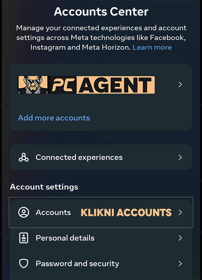 META Accounts Center PC Agent META Accounts Center PC Agent