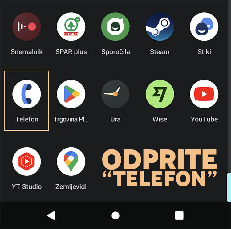 Telefon ikona v vaši napravi Android Telefon ikona v vaši napravi Android
