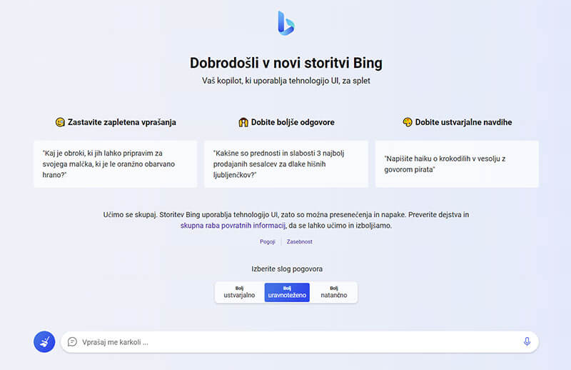 bing ai uporablja umetno inteligenco chat gpt 4