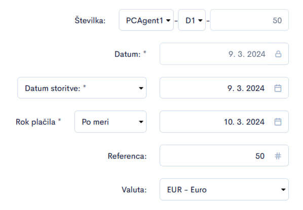 Izpolnite podrobnosti racuna kot je datum valute referenca Izpolnite podrobnosti racuna kot je datum valute referenca