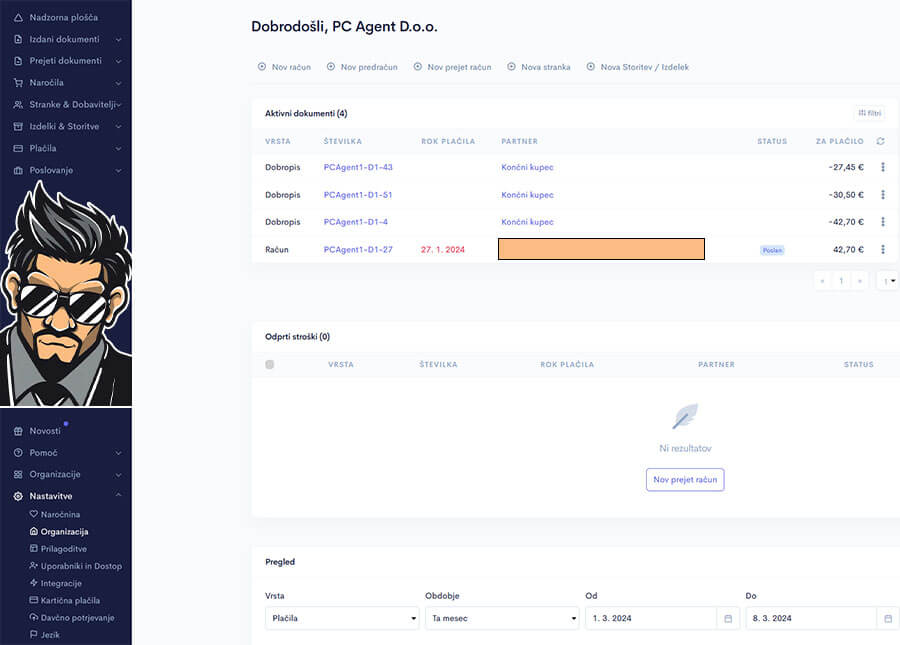 nadzorno ploščo spletnega programa za izdajanje računov Apollo nadzorno ploščo spletnega programa za izdajanje računov Apollo