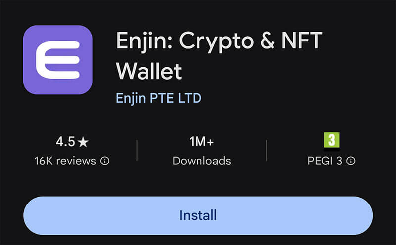 Namestitev kripto denarnice Enjin Wallet na Android Namestitev kripto denarnice Enjin Wallet na Android