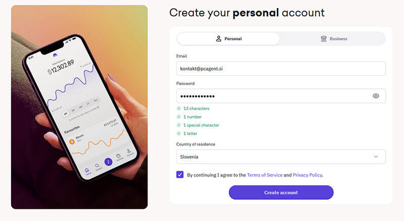 Prijavni obrazec za kripto borzo Kraken Prijavni obrazec za kripto borzo Kraken