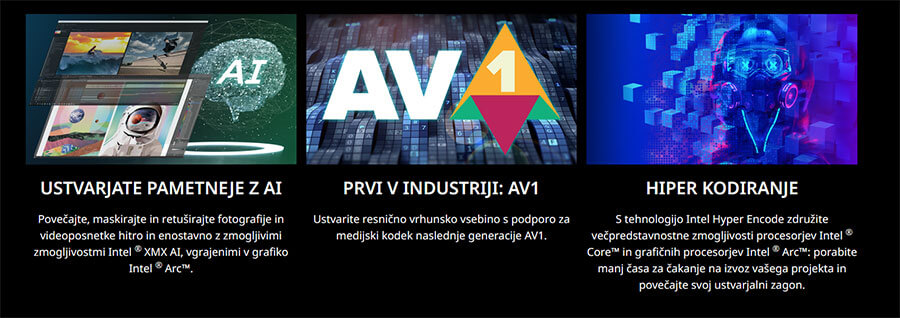 Intel Arc A770 ponuja vrhunsko AI izkušnjo AV1 kodiranje Intel Arc A770 ponuja vrhunsko AI izkušnjo AV1 kodiranje
