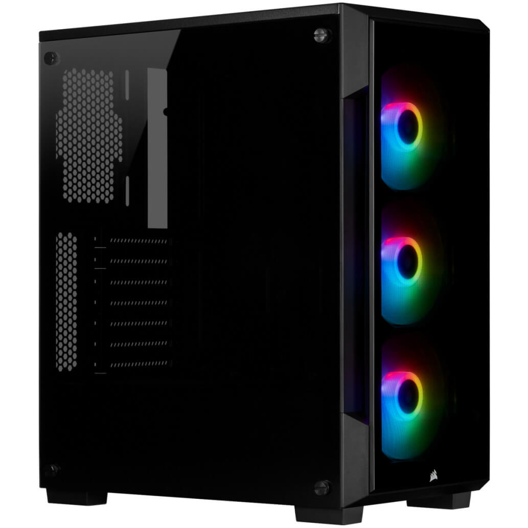 Ohisje Corsair iCUE 220T kaljeno steklo MidiATX crna RGB 5