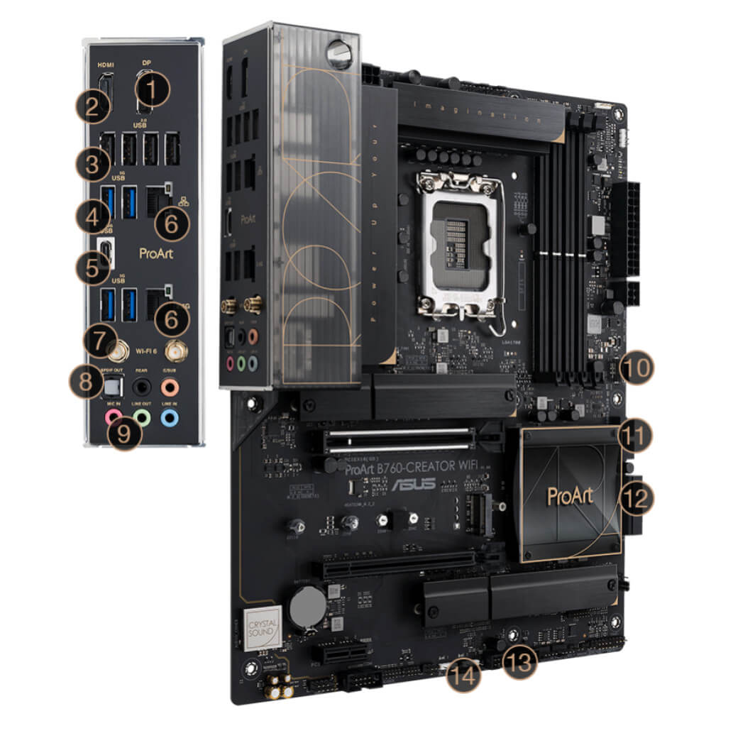 Osnovna plosca 1700 Asus ProArt B760 CREATOR WIFI ATX 1xHDMI 2.1 1xDisplayPort 1.4 3