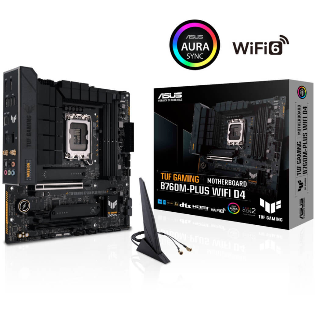 Osnovna plosca 1700 Asus TUF GAMING B760M PLUS WIFI D4 microATX 1xHDMI 2.1 1xDisplayPort 1.4