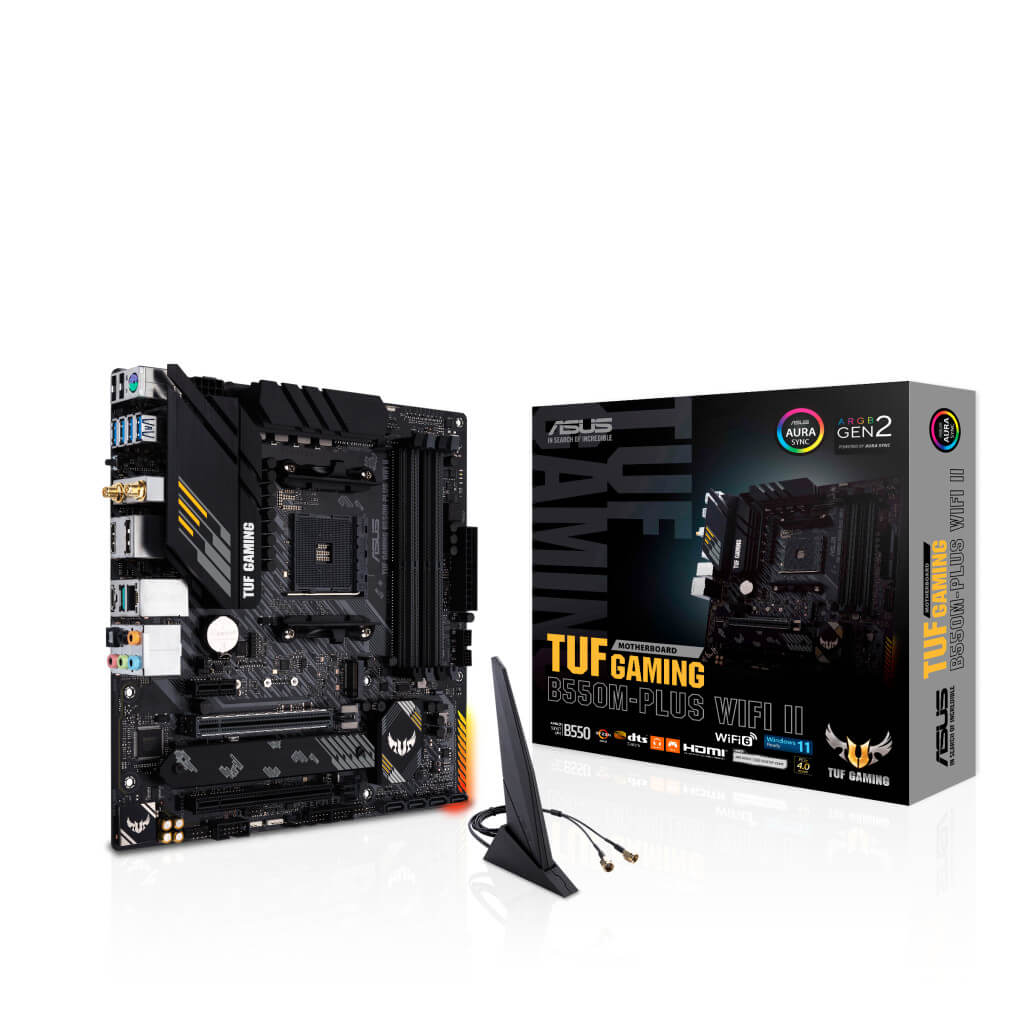 Osnovna plosca AM4 Asus TUF GAMING B550M PLUS WIFI II microATX 1xHDMI 2.1 1xDisplayPort 1.4 6