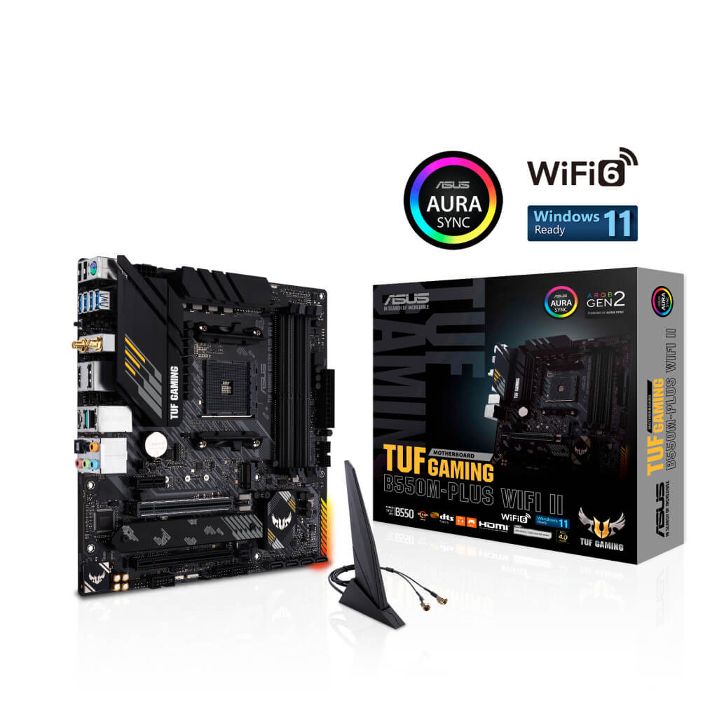 Osnovna plosca AM4 Asus TUF GAMING B550M PLUS WIFI II microATX 1xHDMI 2.1 1xDisplayPort 1.4 9