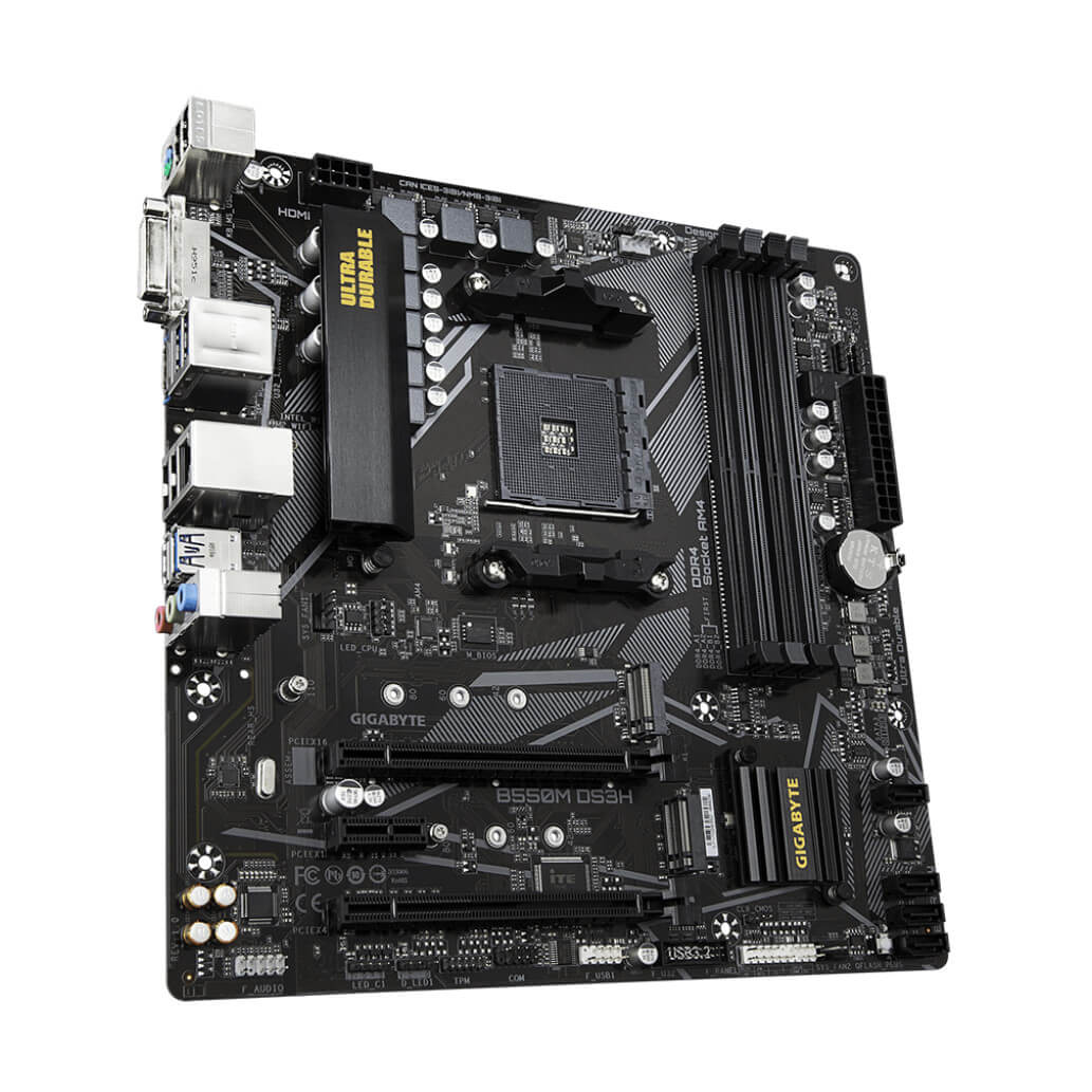 Osnovna plosca AM4 GigaByte B550M DS3H microATX 1xDVI D 1xHDMI 2.1 1xDisplayPort 1.4 3