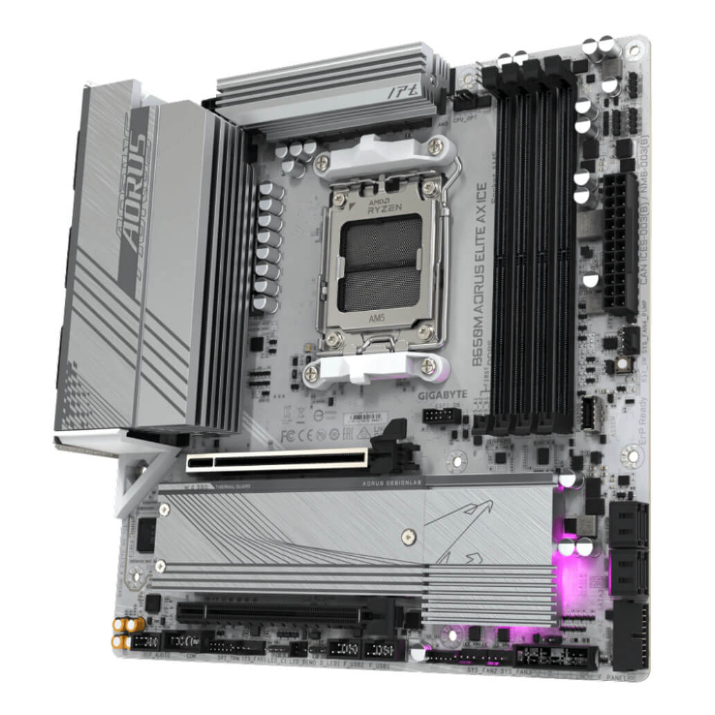Osnovna plosca AM5 GigaByte B650M AORUS ELITE AX ICE ATX 1xHDMI 2.1 1xDisplayPort 1.4 1