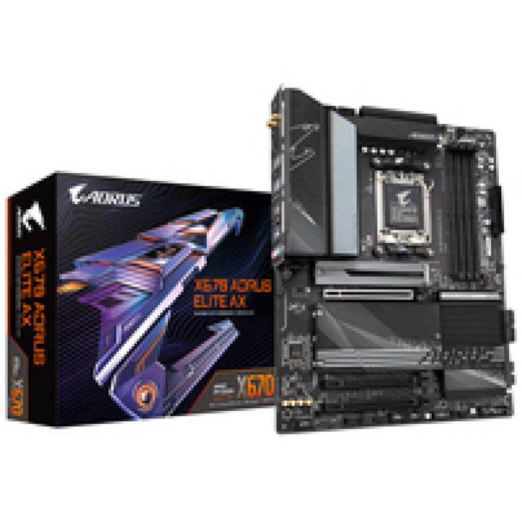 Osnovna plosca AM5 Gigaybte X670 AORUS ELITE AX ATX DDR5 PCIe 5.0 WiFi BT 5.2 25Gb LAN 4xM.2 USB C 20Gbps 5