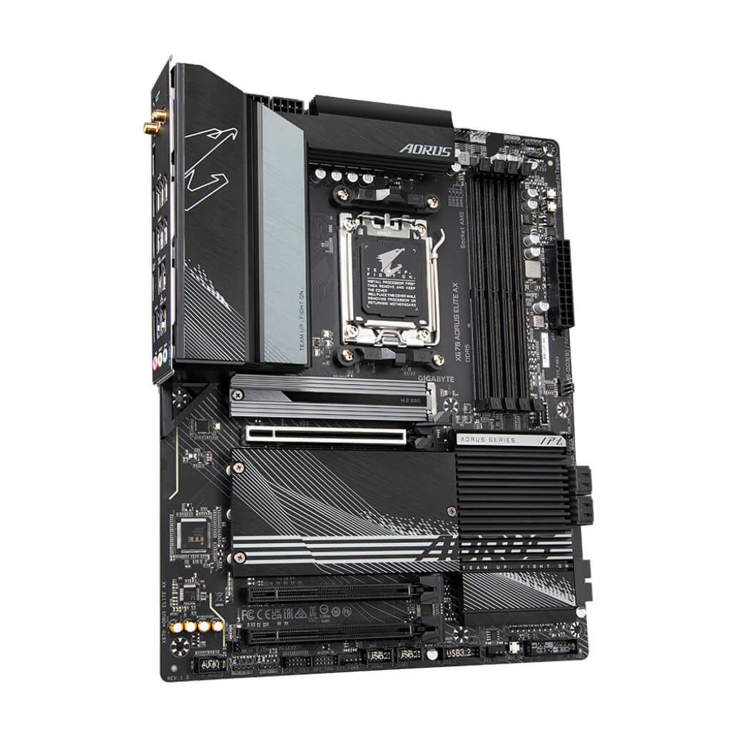 Osnovna plosca AM5 Gigaybte X670 AORUS ELITE AX ATX DDR5 PCIe 5.0 WiFi BT 5.2 25Gb LAN 4xM.2 USB C 20Gbps 6