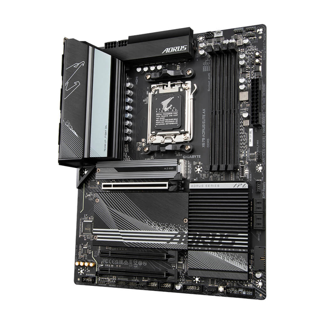Osnovna plosca AM5 Gigaybte X670 AORUS ELITE AX ATX DDR5 PCIe 5.0 WiFi BT 5.2 25Gb LAN 4xM.2 USB C 20Gbps 9