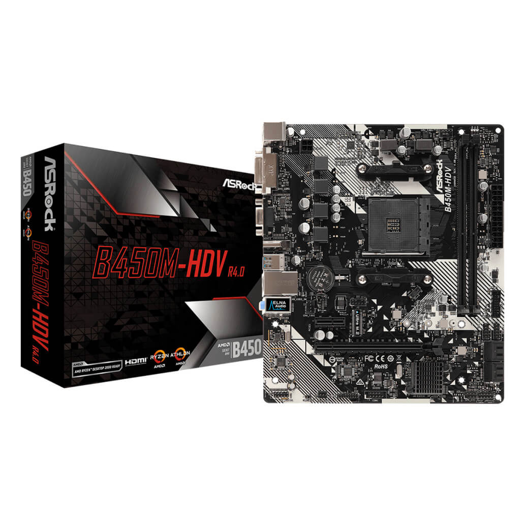 Osnovna plosca AM4 Asrock B450M HDV R4.0 microATX M.2 VGA DVI HDMI 2