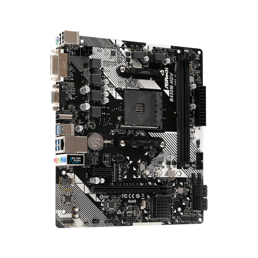 Osnovna plosca AM4 Asrock B450M HDV R4.0 microATX M.2 VGA DVI HDMI 6
