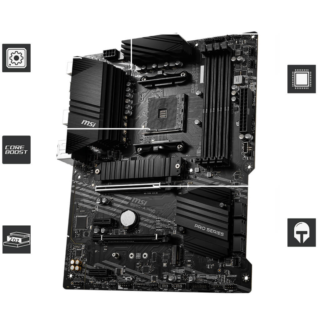 Osnovna plosca AM4 MSI B550 A PRO ATX 1xHDMI 2.1 DisplayPort 1.4 1