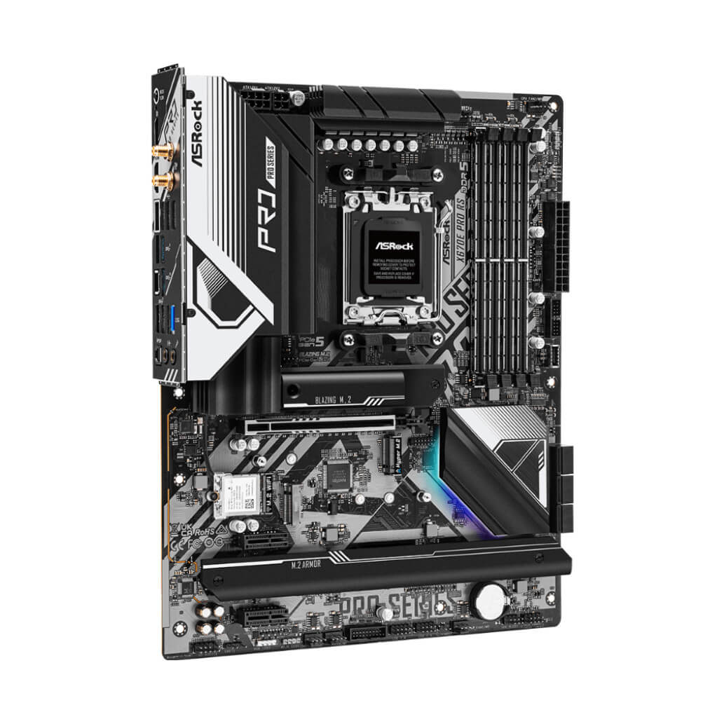Osnovna plosca AM5 ASRock X670E Pro RS ATX DDR5 PCIe 5.0 WiFi 6E BT 5.2 25Gb LAN 5xM.2 USB C 20Gbps 3