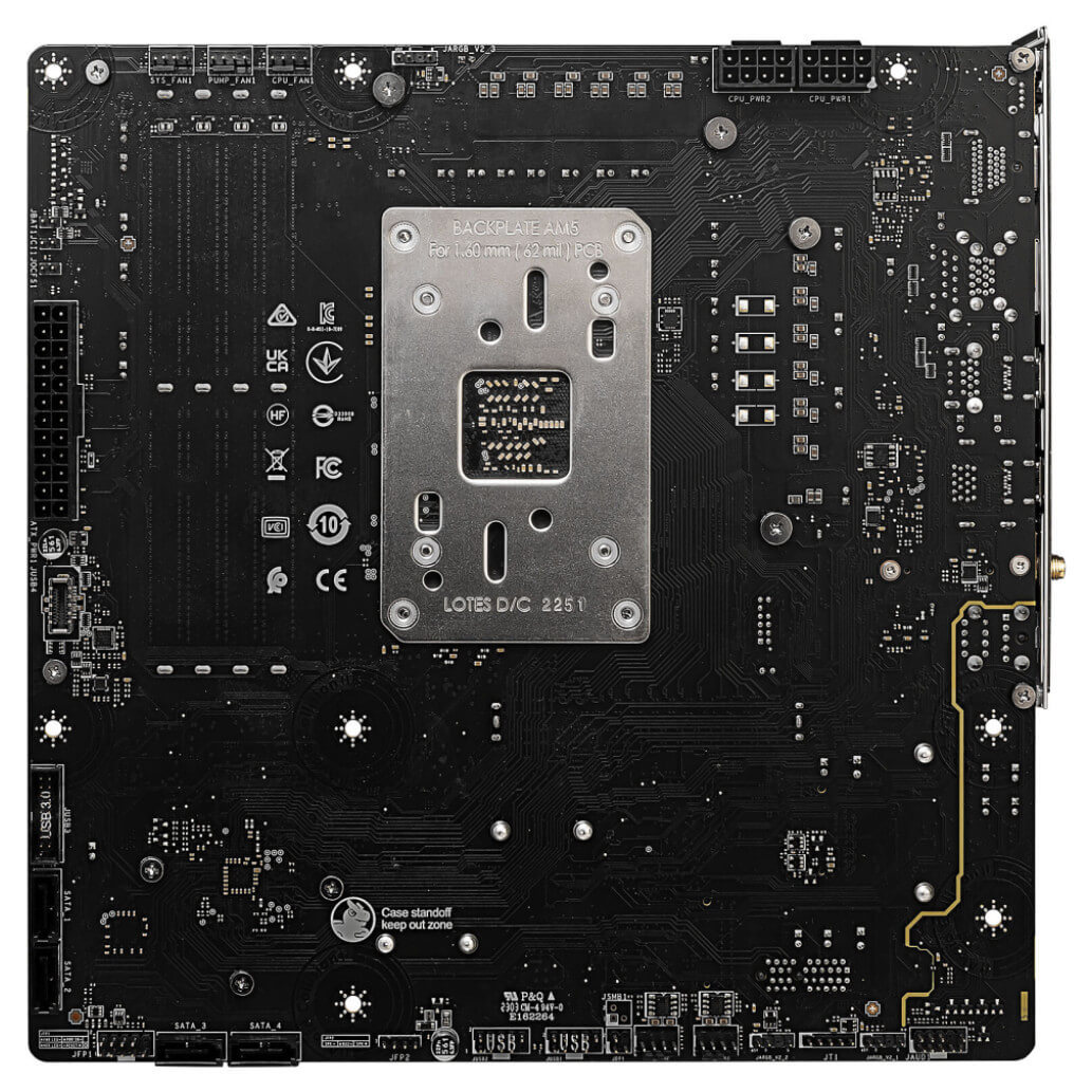 Osnovna plosca AM5 MSI B650M PROJECT ZERO microATX 1xHDMI 2.1 1xDisplayPort 1.4 priklopi na zadnji strani 3