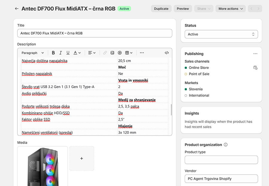 Dodajanje produkta na spletno trgovino shopify Dodajanje produkta na spletno trgovino shopify