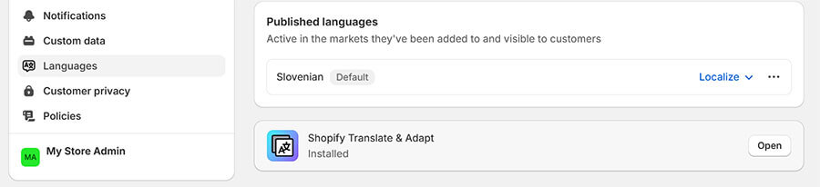 Nastavitev jezika na slovenscino spletna trgovina shopify Nastavitev jezika na slovenscino spletna trgovina shopify