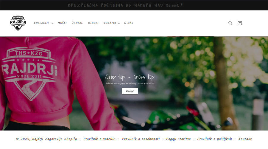 Primer slovenske spletne trgovine narejene na platformi shopify Primer slovenske spletne trgovine narejene na platformi shopify