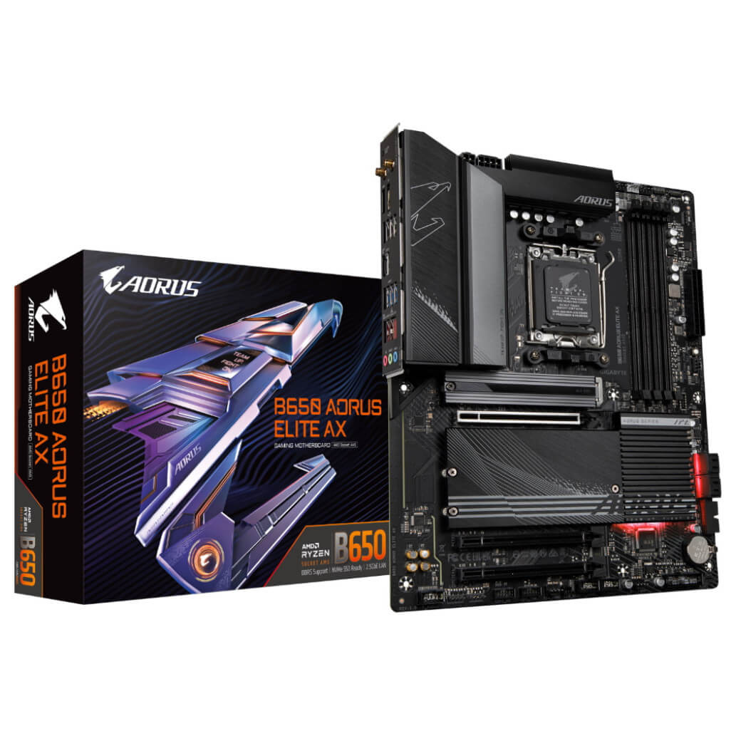 Osnovna plosca AM5 Gigabyte B650 AORUS ELITE AX DDR5 HDMI DisplayPort 3xM.2 WiFi Bluetooth