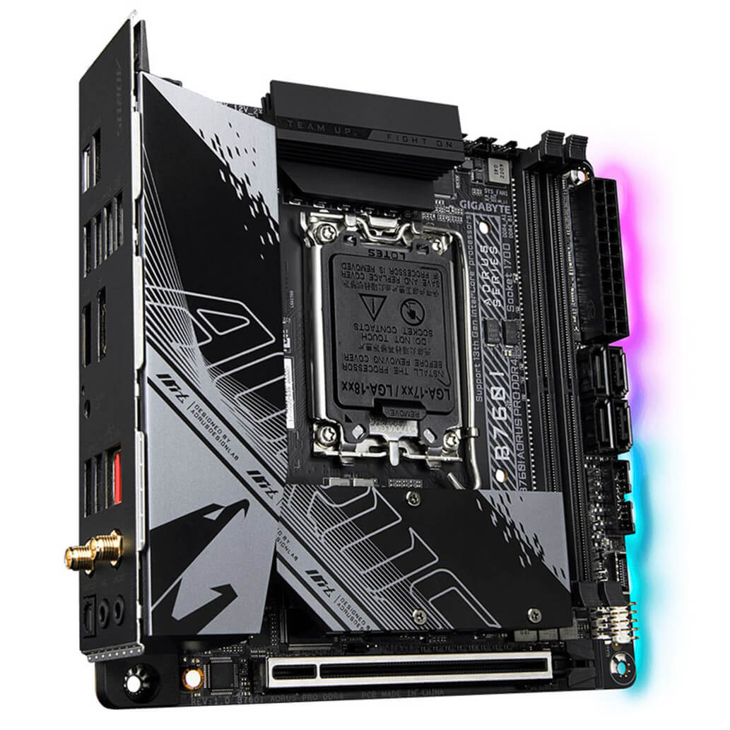 Osnovna plosca 1700 GigaByte B760I AORUS PRO DDR4 miniITX 1xHDMI 2.1 1xDisplayPort 1.2 1