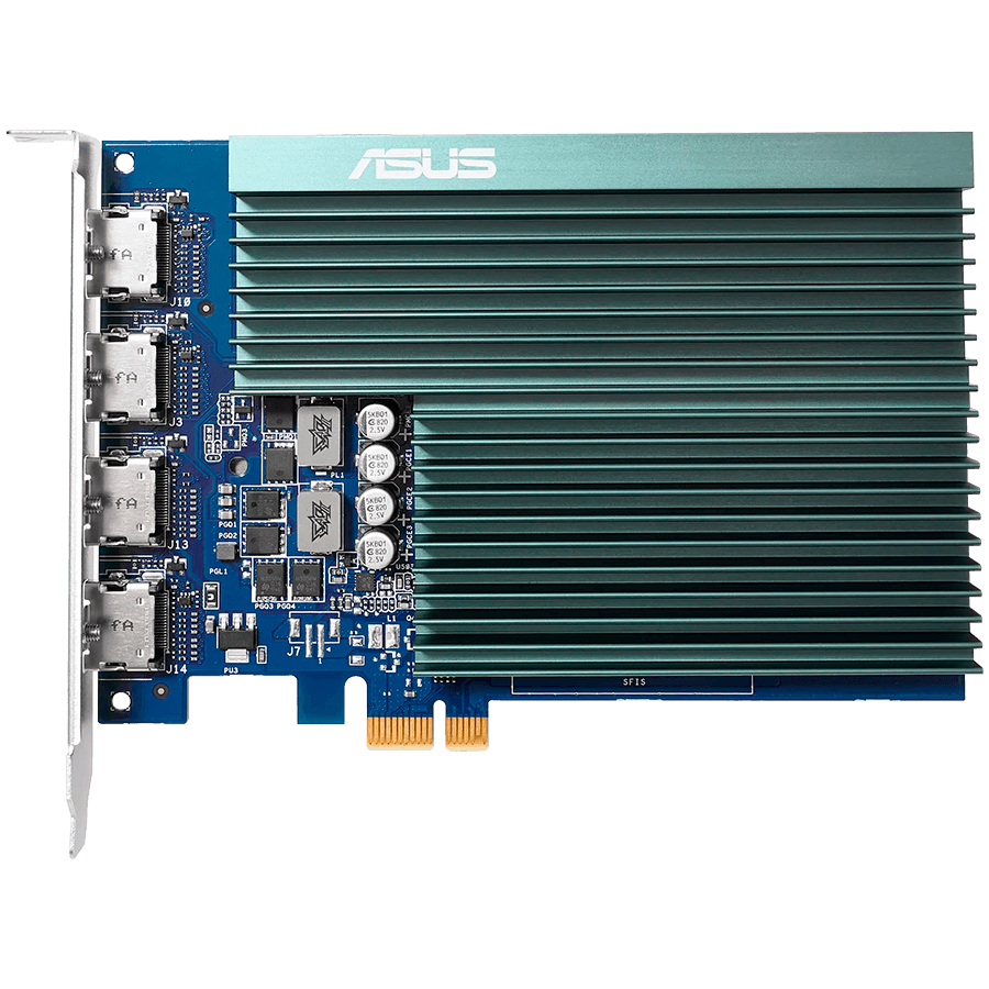 ASUS GeForce GT 730 2GB GDDR5 GT730 4H SL 2GD5 graficna kartica with 4 HDMI ports and passive cooling to enable quiet multi monitor productivity PCIe 2.0 4xHDMI 1.4b 2