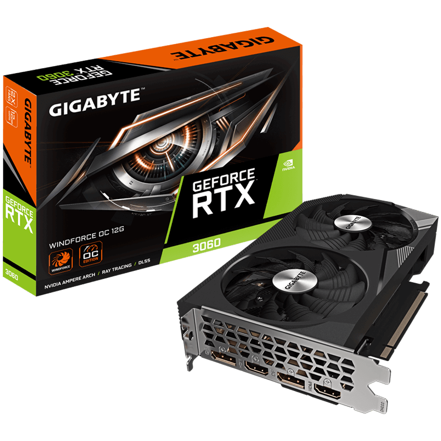 GIGABYTE GeForce RTX 3060 WINDFORCE OC 12G GDDR6 graficna kartica PCIe 4.0 2xHDMI 2.1 2xDisplayPort 1.4a