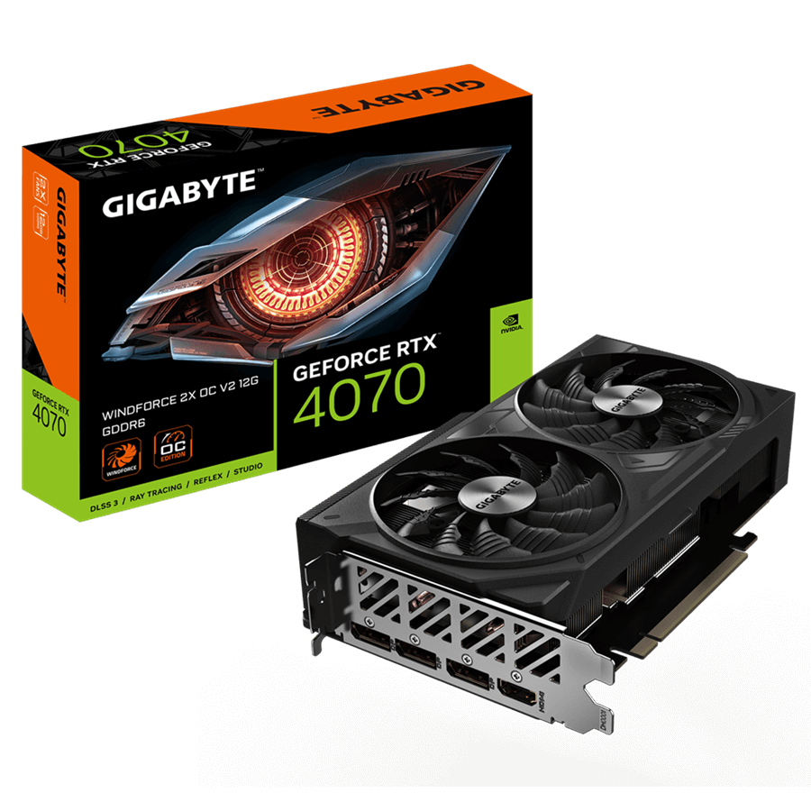 GIGABYTE GeForce RTX 4070 WINDFORCE 2X OC V2 12G GDDR6 grafična kartica