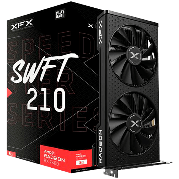 XFX SPEEDSTER SWFT210 AMD Radeon RX 7600 XT Gaming 16GB GDDR6 graficna kartica PCIe 4.0 1xHDMI 2.1 3xDisplayPort 2.1