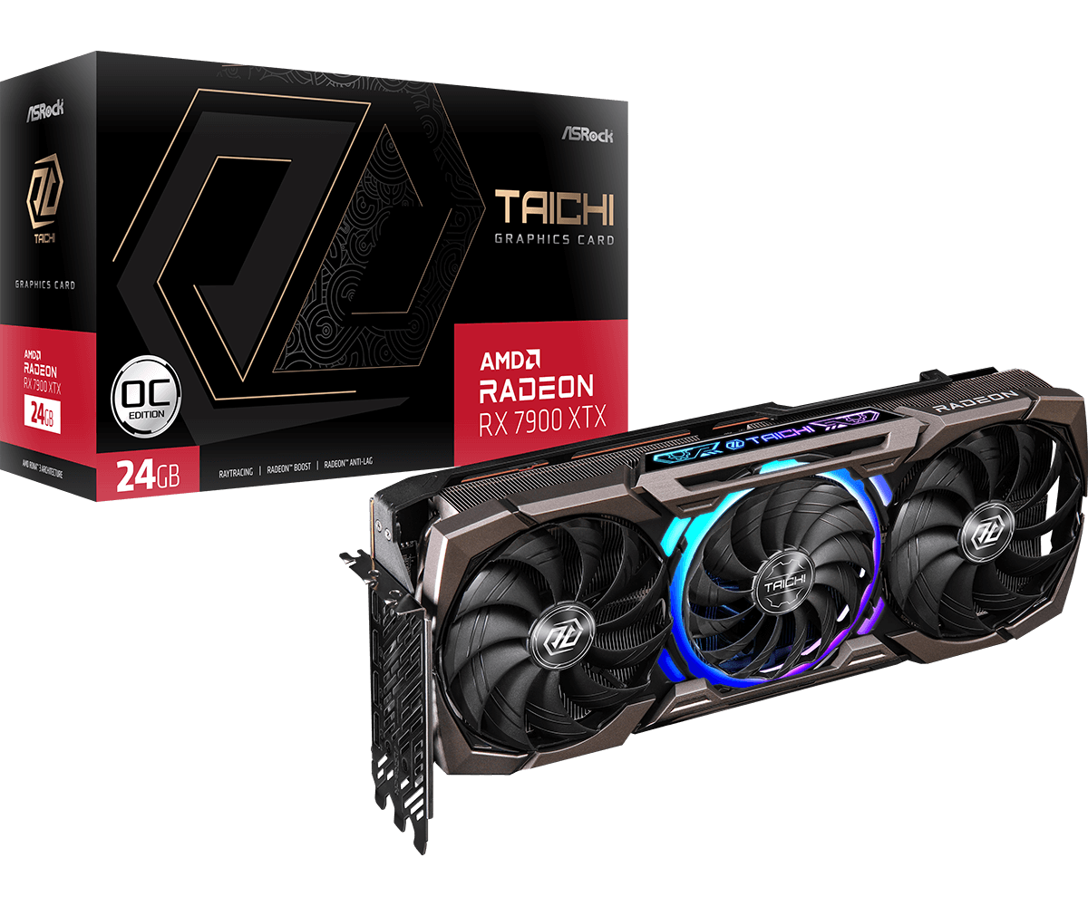 ASRock Radeon RX 7900 XTX Taichi 24GB OC Grafična Kartica in Škatla