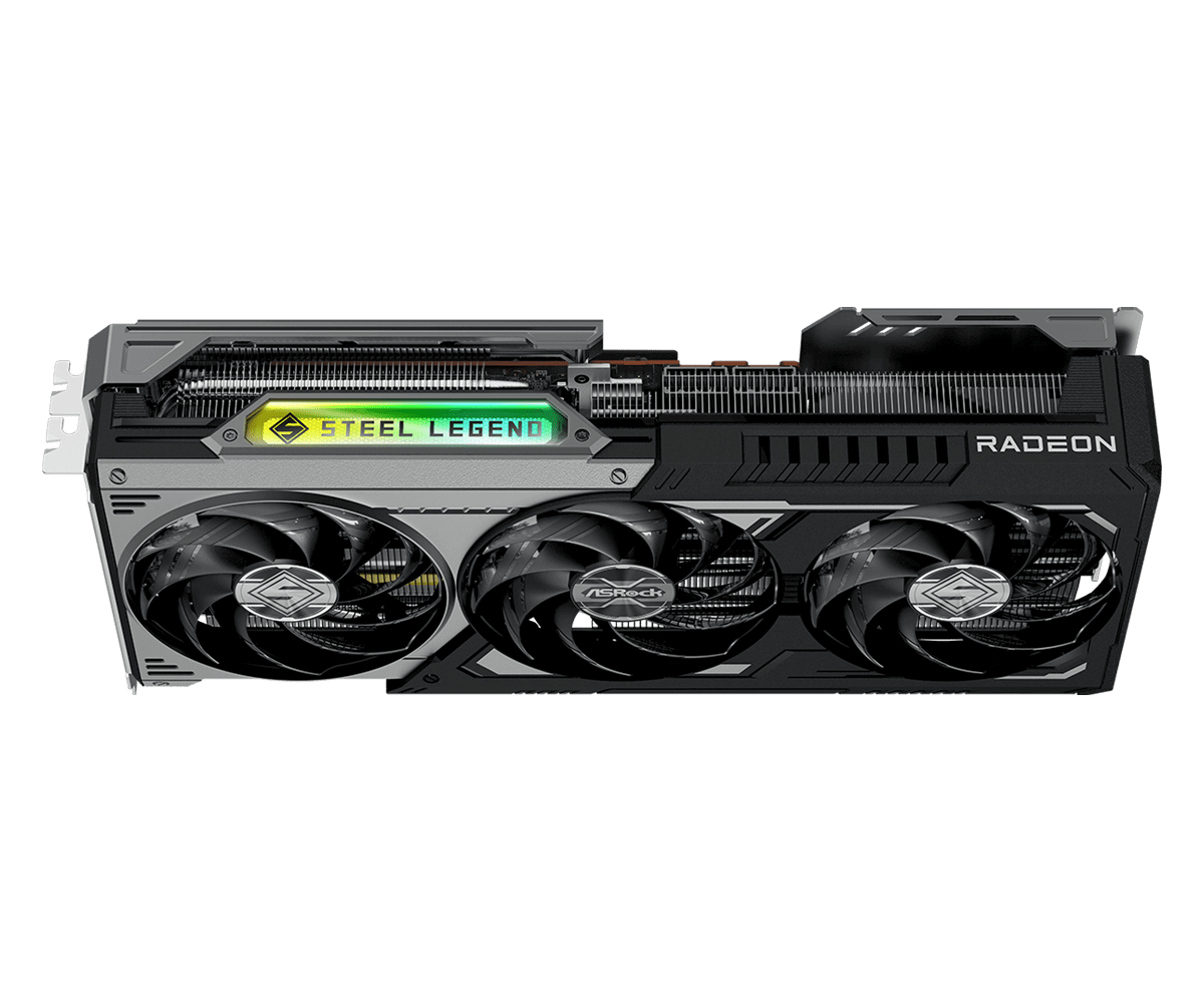 ASRock Radeon RX 9070 XT Steel Legend Dark 16GB Steel Legend Logo RGB