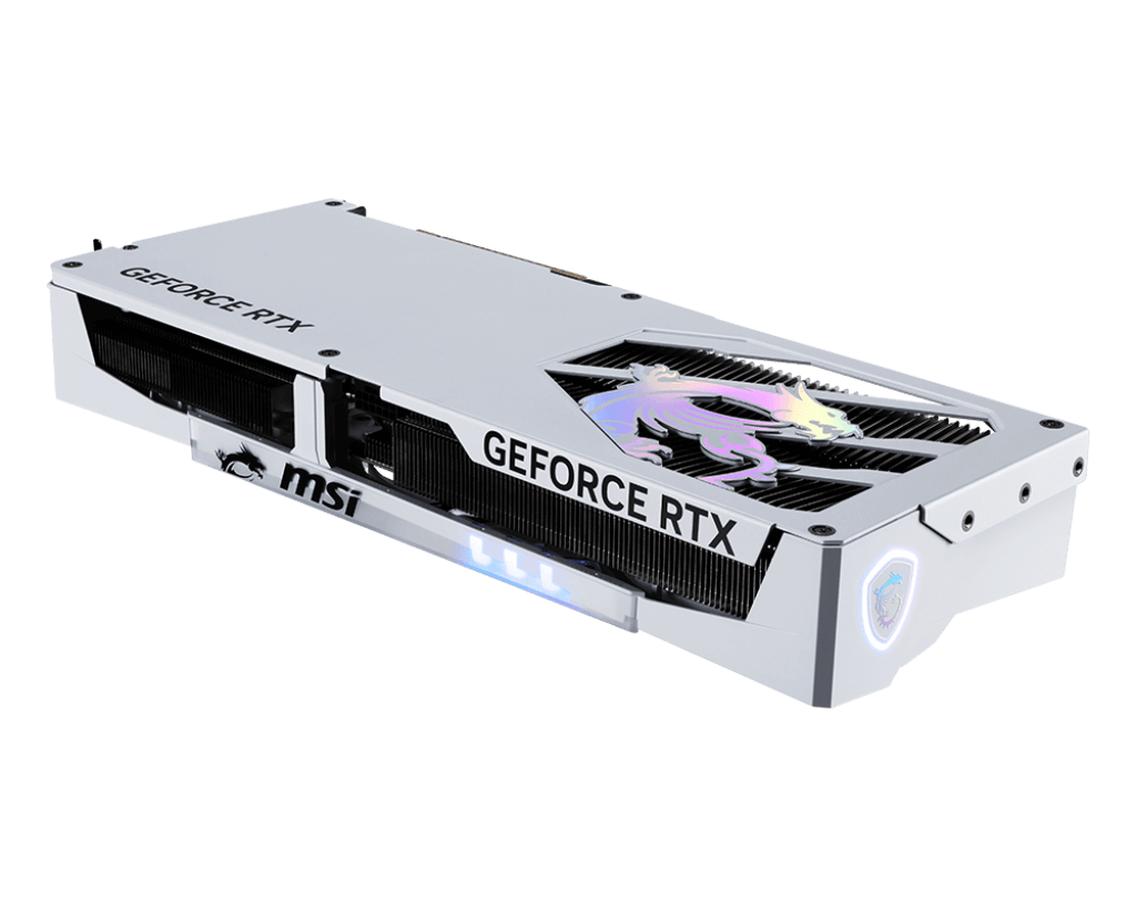 MSI GeForce RTX 5070 12G GAMING TRIO OC White Backplaze z RGB logo