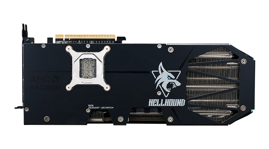 PowerColor Hellhound Radeon RX 9070 XT 16GB backplate z hellhound logo