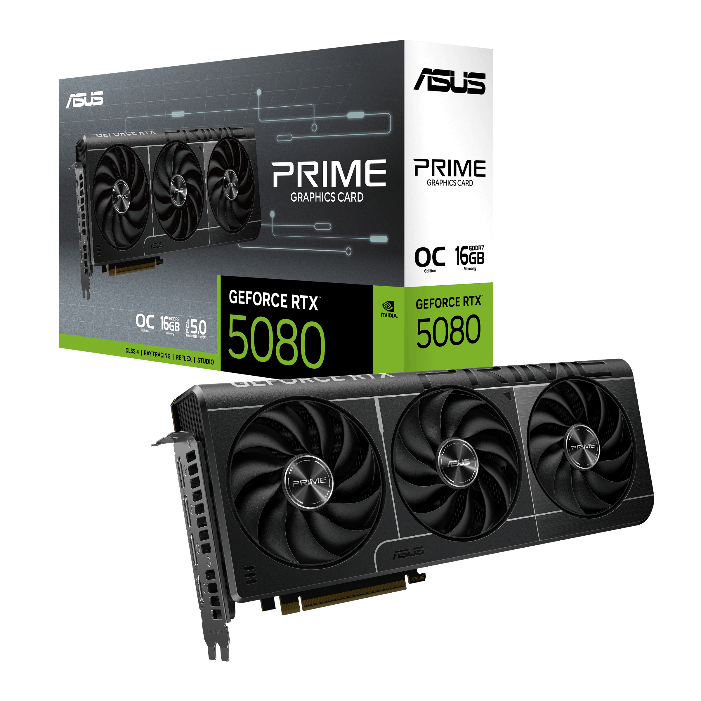 ASUS PRIME GeForce RTX 5080 OC Edition 16GB GDDR7 skatla plus graficna kartica