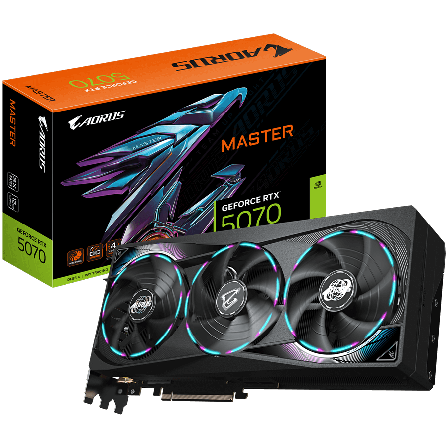 GIGABYTE GeForce RTX 5070 AORUS MASTER 12G GDDR7 grafična kartica