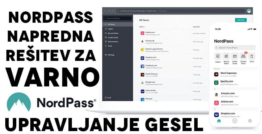 NordPass napredna rešitev za varno upravljanje gesel