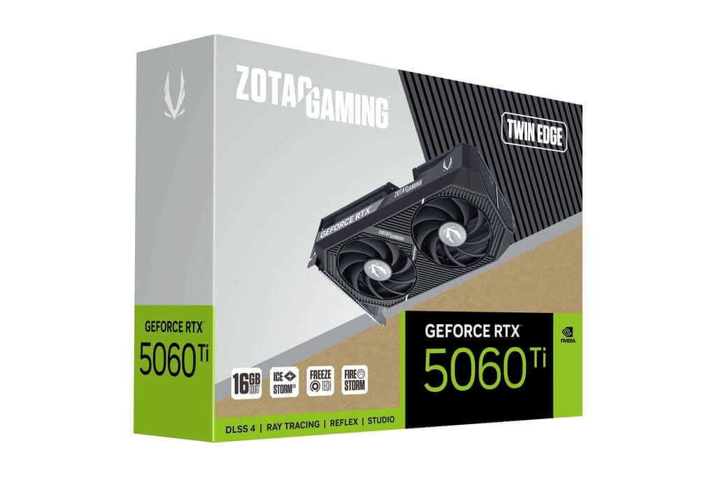 ZOTAC Gaming RTX 5060 Ti Twin Edge 16GB škatla grafične kartice