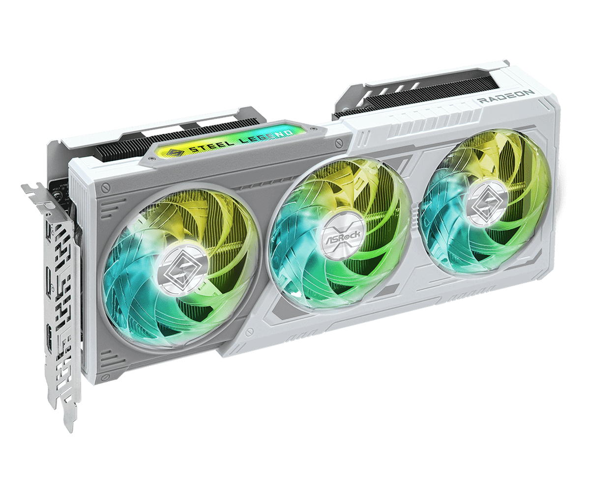 ASRock Radeon RX 9060 XT Steel Legend 16GB RGB Bela Grafična Kartica