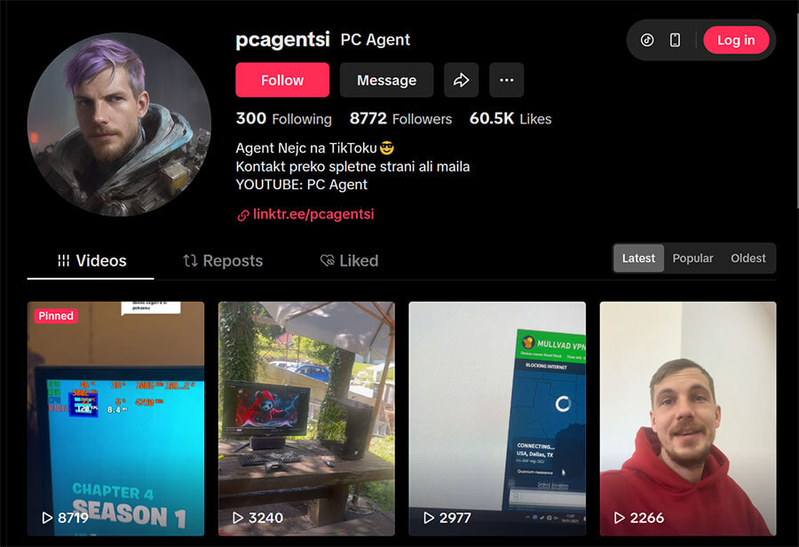 Tiktok Page od PC Agenta Tiktok Page od PC Agenta