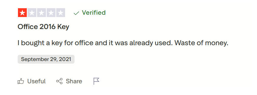 Nekdo ki je kupil spletni kljuc za microsoft office in ni deloval 1