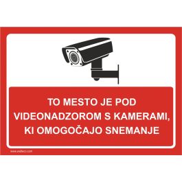 opozorilni znak to mesto je pod videonadzorom