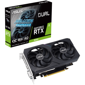 ASUS Dual GeForce RTX 3050 V2 OC Edition 8GB GDDR6 VGA z dvema zmogljivima ventilatorjema Axial-tech in 2-režno zasnovo za široko združljivost