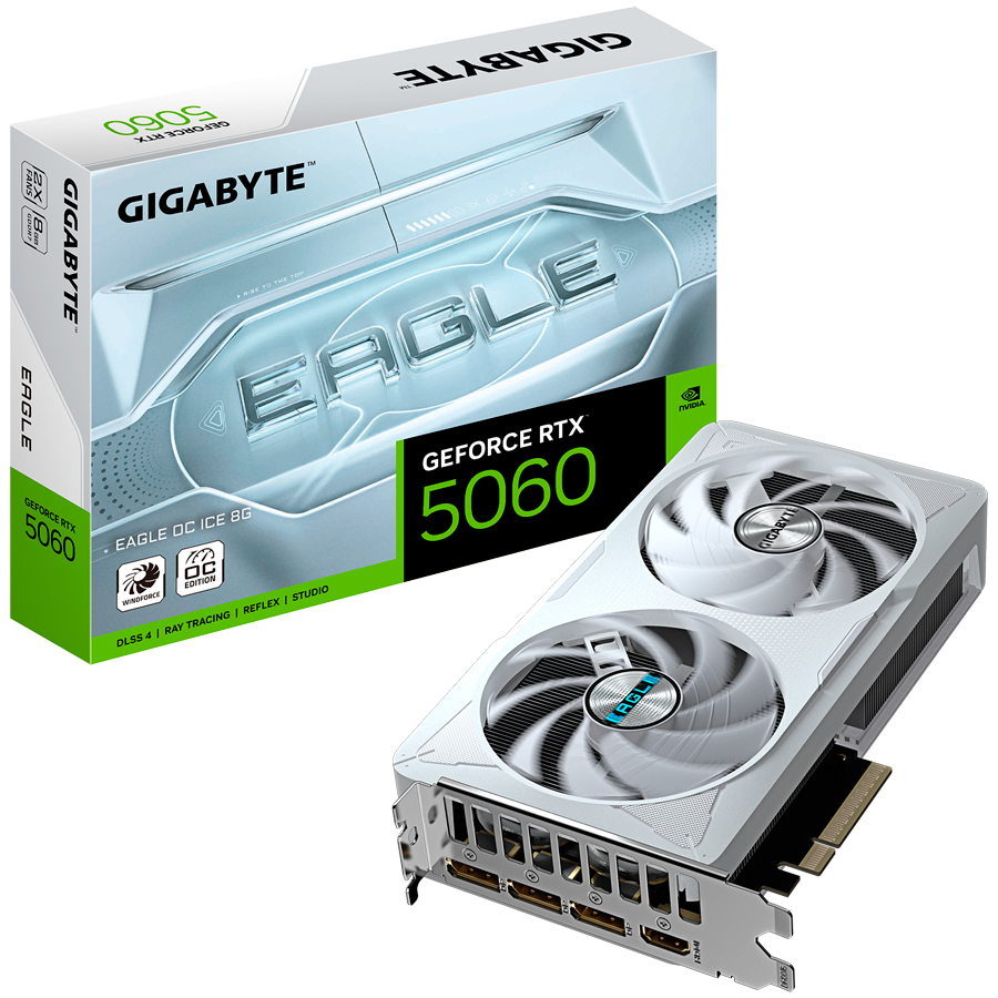 GIGABYTE GeForce RTX 5060 EAGLE OC ICE 8G GDDR7 grafična kartica